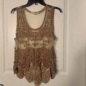 Simply Noelle Mesh Copper Tank
